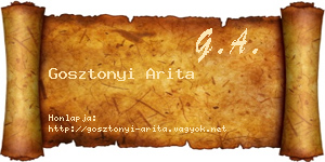 Gosztonyi Arita névjegykártya