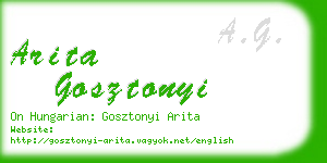 arita gosztonyi business card